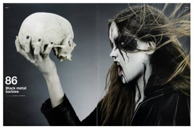 From D-Magazine: “Black Metal Barbies”, a photoshoot by Antonella Arismendi. this is kind of a huge turn on&#8230;
